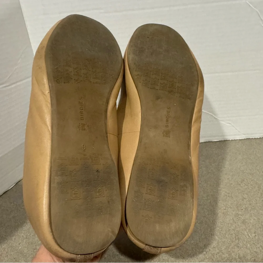Birdies Elegant Tan Leather Women's Cushioned Loafers Flats Size 9